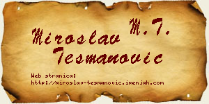 Miroslav Tešmanović vizit kartica